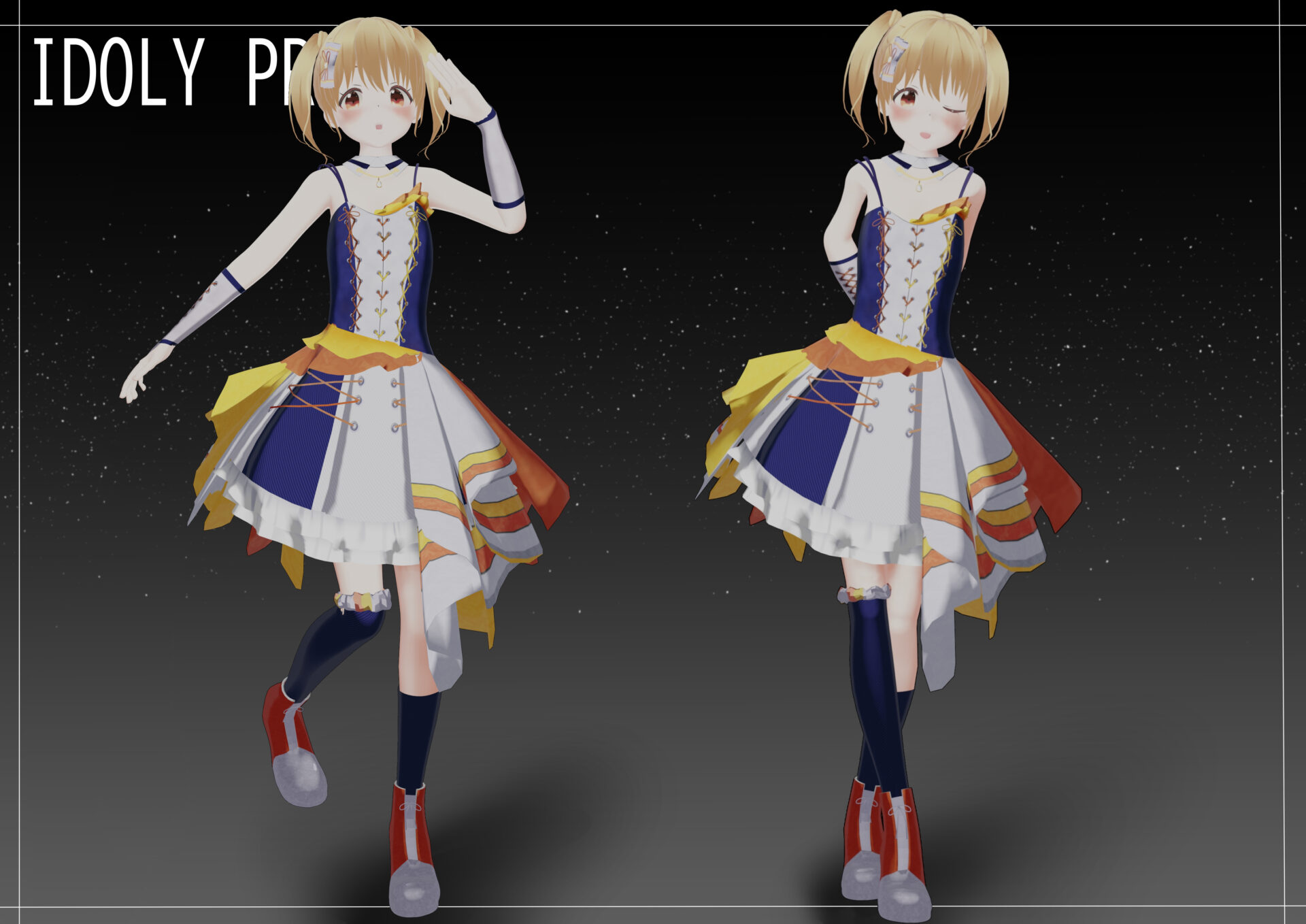 作成したIDOLY PRIDEの川咲さくらちゃんの3Dキャラクターモデルの詳細